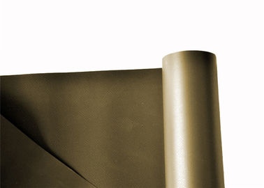 Brown Colour 1100 Gsm Pvc Coated Canvas For Truck Cover , Side Curtain